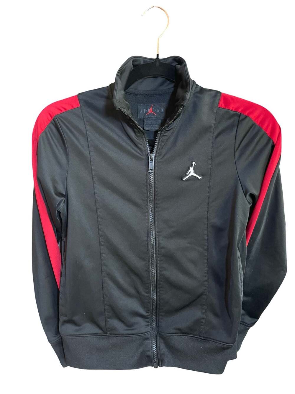 Jordan Boys Essentials Tricot Track Jacket Black Red Jumpman